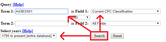 USPTO Patent Novelty Search Fields